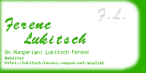 ferenc lukitsch business card